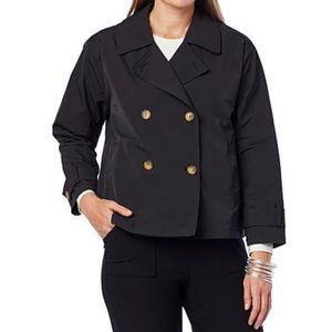 NWT/MARLA WYNNE NEW!Double Breasted Trench Jacket. Choose XL/Black or Storm Blue